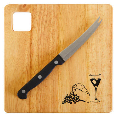 Rubber wood Cheese Board and Knife Set