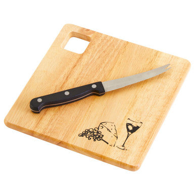 Rubber wood Cheese Board and Knife Set