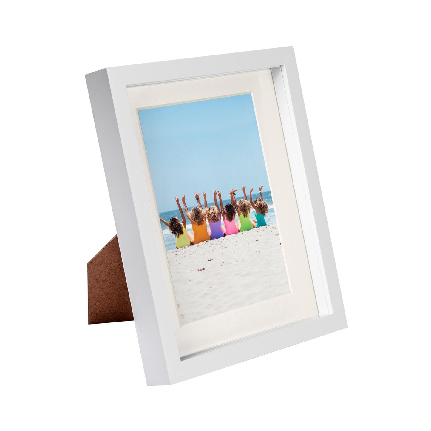 8" x 10" White 3D Box Photo Frame with 5" x 7" Mount