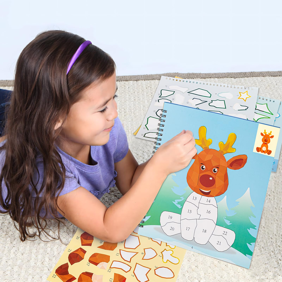 90shine 2-Pack Christmas Sticker & Paint Books for Kids 4-8 | 22 Festive Designs