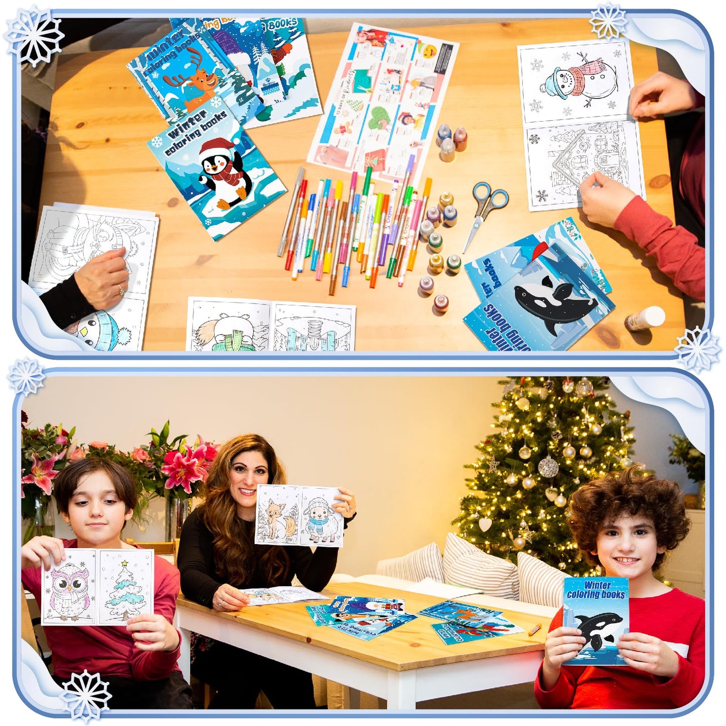90shine 72PCS Winter Coloring Books for Kids – Party Favors & Gifts