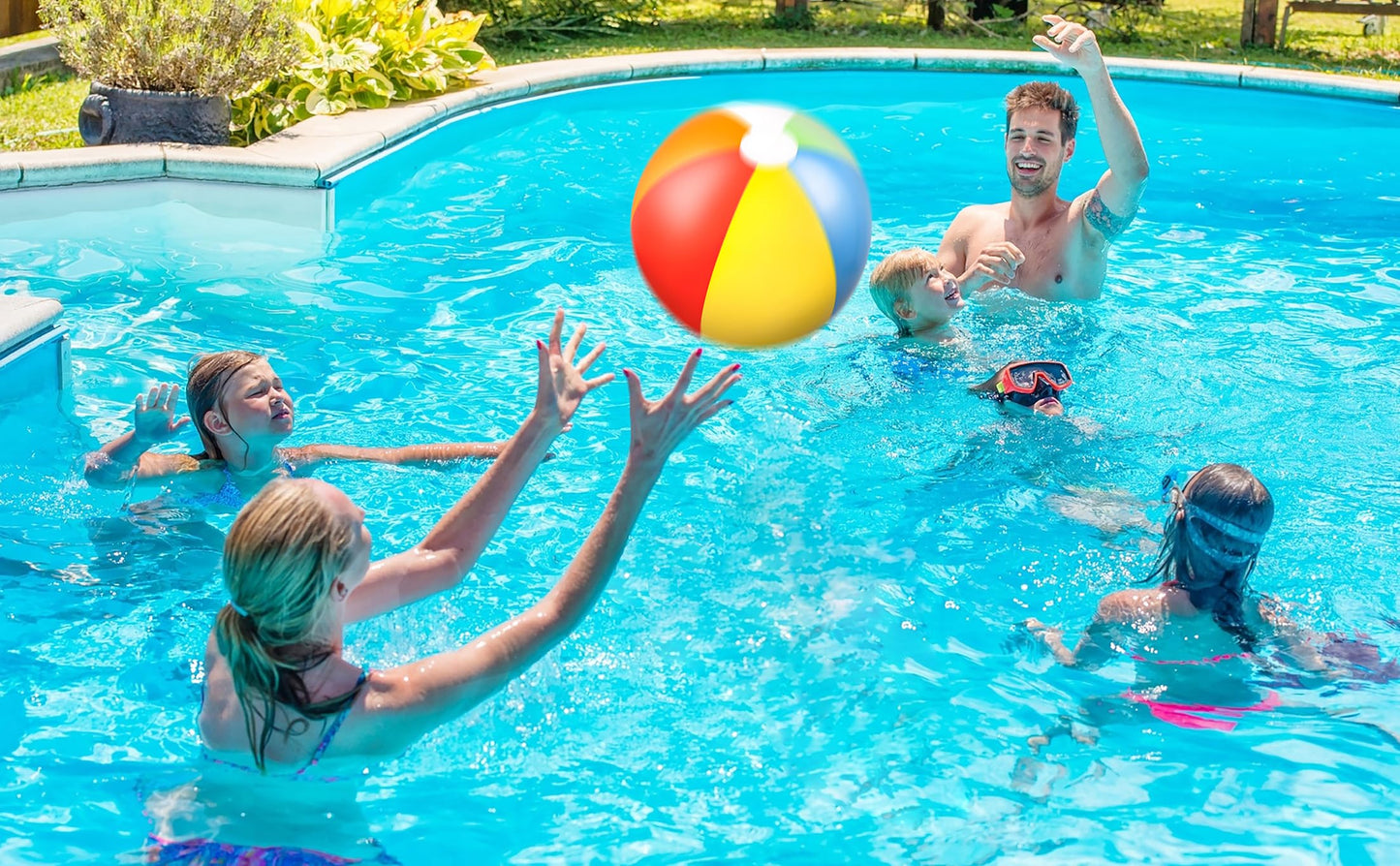 90shine 7PCS Luau Pool Floats: Hawaiian Rings and 13.5-Inch Beach Balls for Kids and Adults