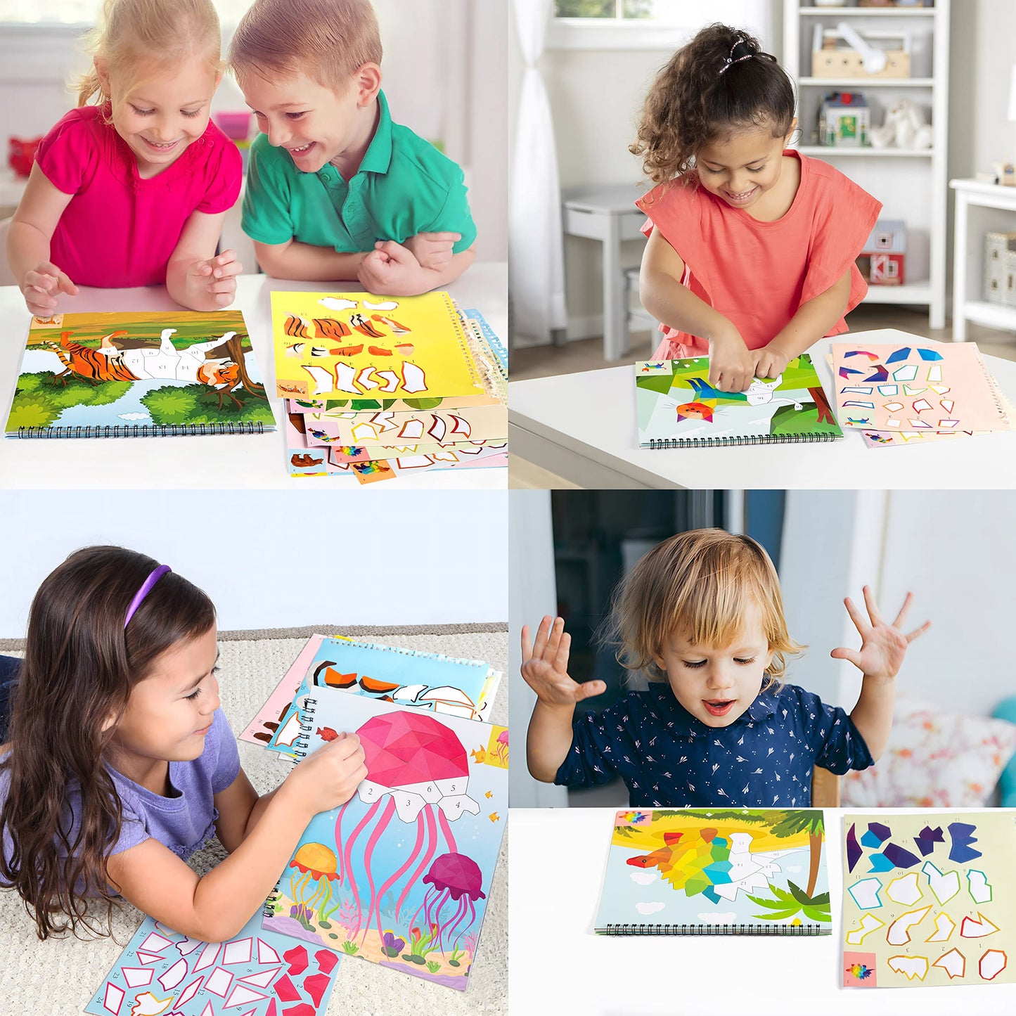 90shine 2PCS Sticker Books for Kids 4-8 – Animal Rainbow Designs | 22 Pictures