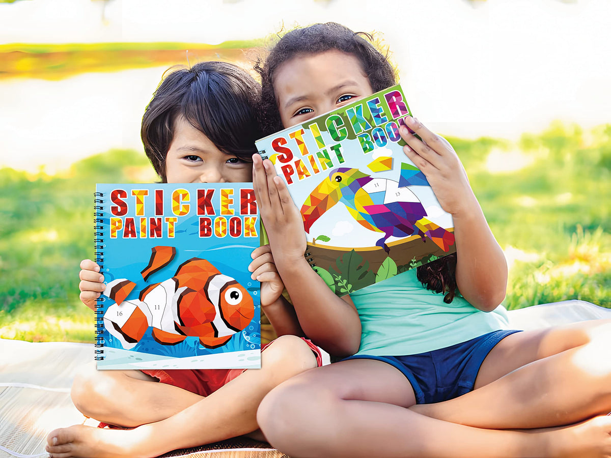 90shine 2PCS Sticker Books for Kids 4-8 – Animal Rainbow Designs | 22 Pictures