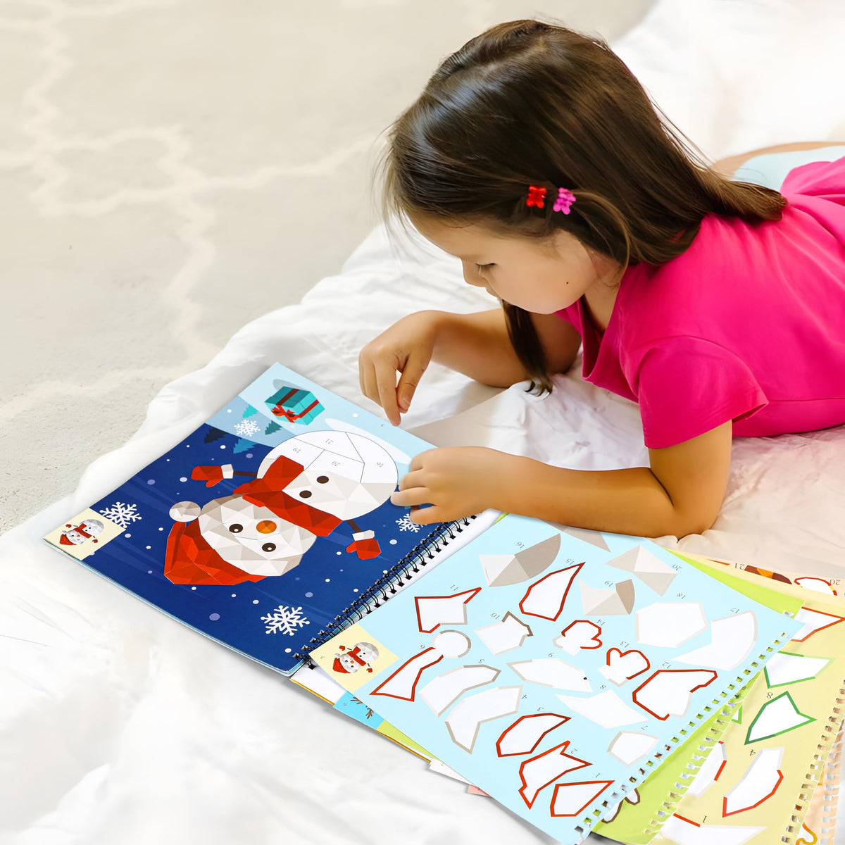 90shine 2-Pack Sticker Paint Books for Kids 4-8 – Create 22 Christmas Pictures