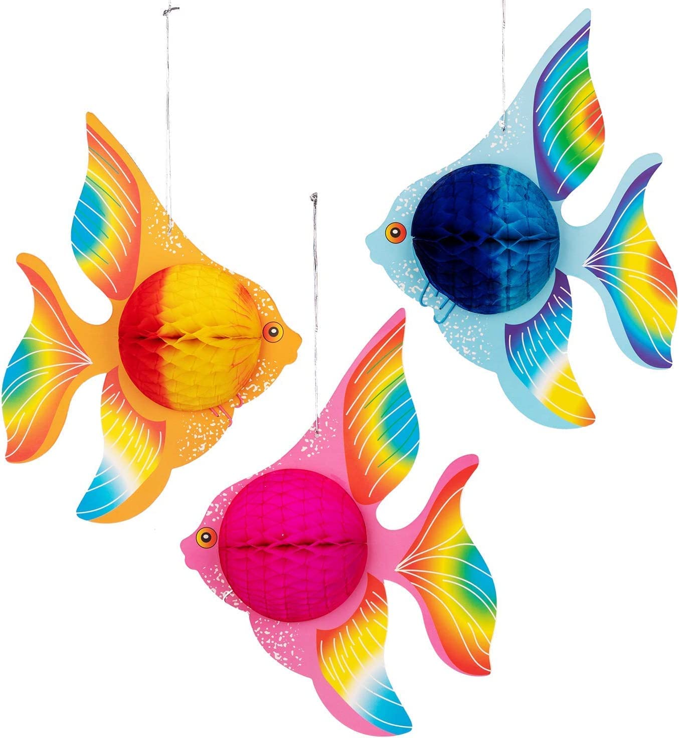 90shine 12-Pack Tropical Fish Centerpieces for Under-the-Sea Parties