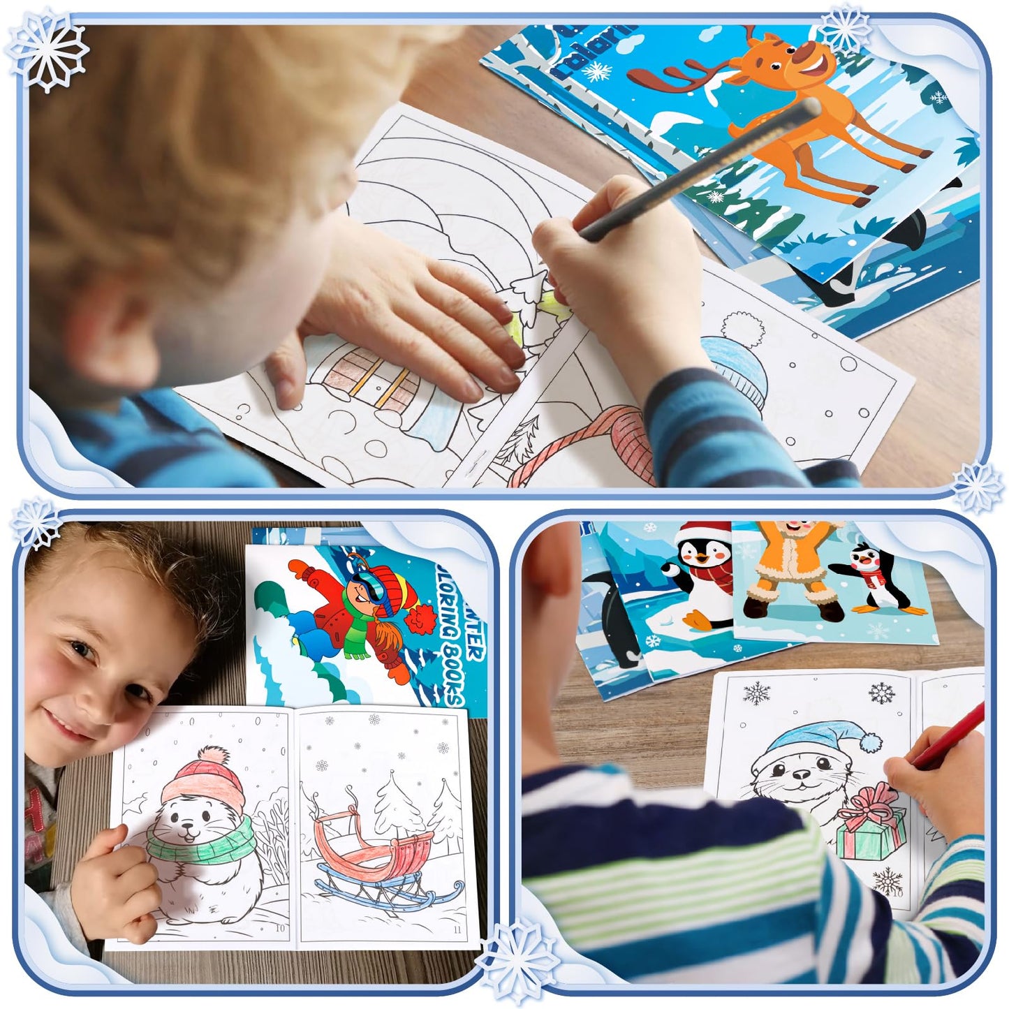 90shine 72PCS Winter Coloring Books for Kids – Party Favors & Gifts
