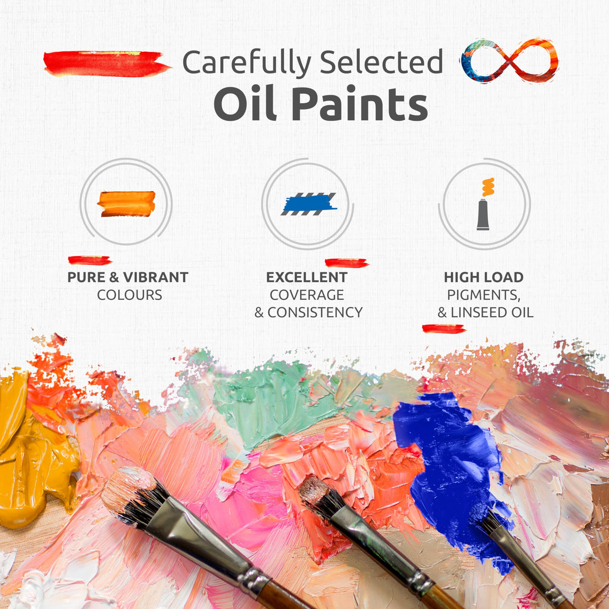 Portrait Oil Paint Set for Artists - 8 x 50ml Large Tubes - Non-Toxic Artist Oil Paints. Lightfast Oil Colours with High Pigmentation and Creamy