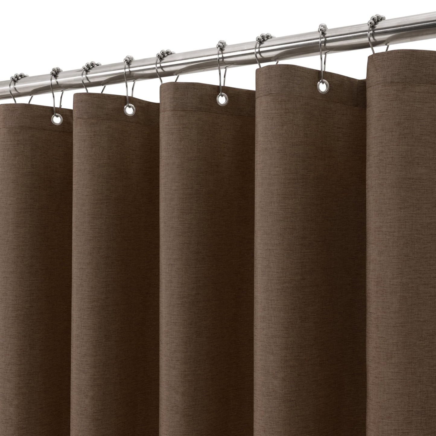 VANZAVANZU Shower Curtain for Bathroom with Metal Hooks Linen Fabric Shower Curtain Heavy Duty Bath Curtain for Wet Room Bathtub Shower Stall,