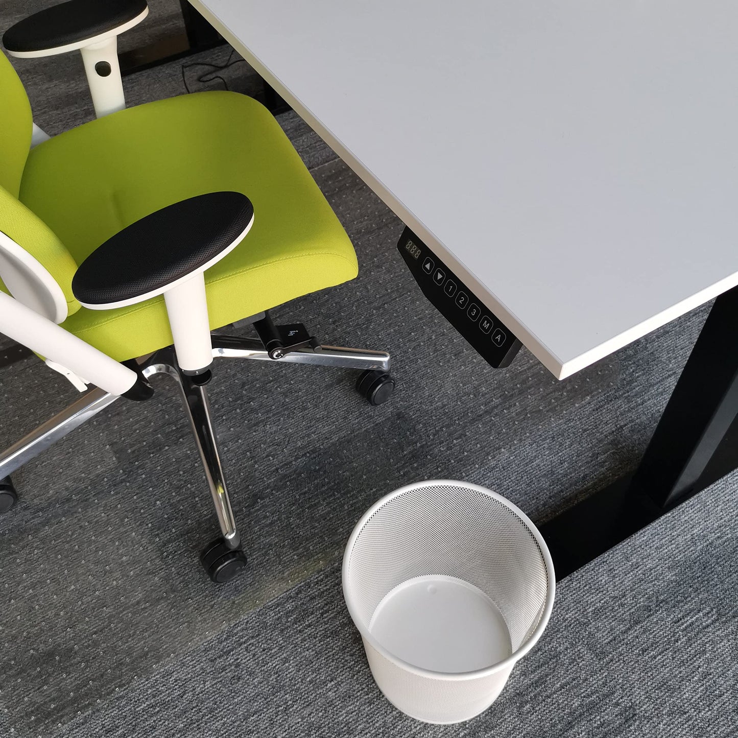 Leviatan Wire Mesh Waste Paper Bin | 266 x 218 x 280 mm | for Home, Office, School | Office Trash Can 12 L | Pearl Color