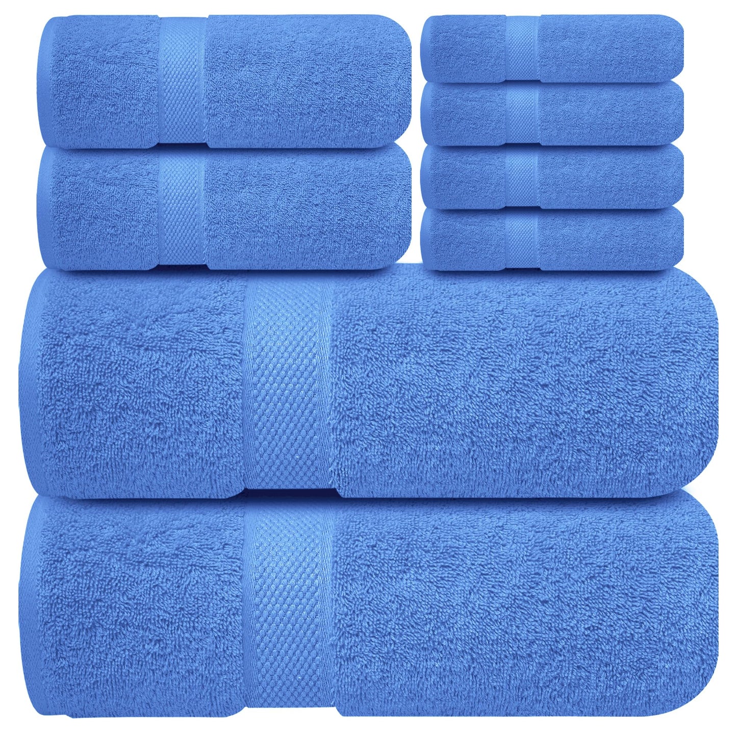 Infinitee Xclusives 100% Cotton Bath Towel Set ‚ 8 Piece Bathroom Towel Set