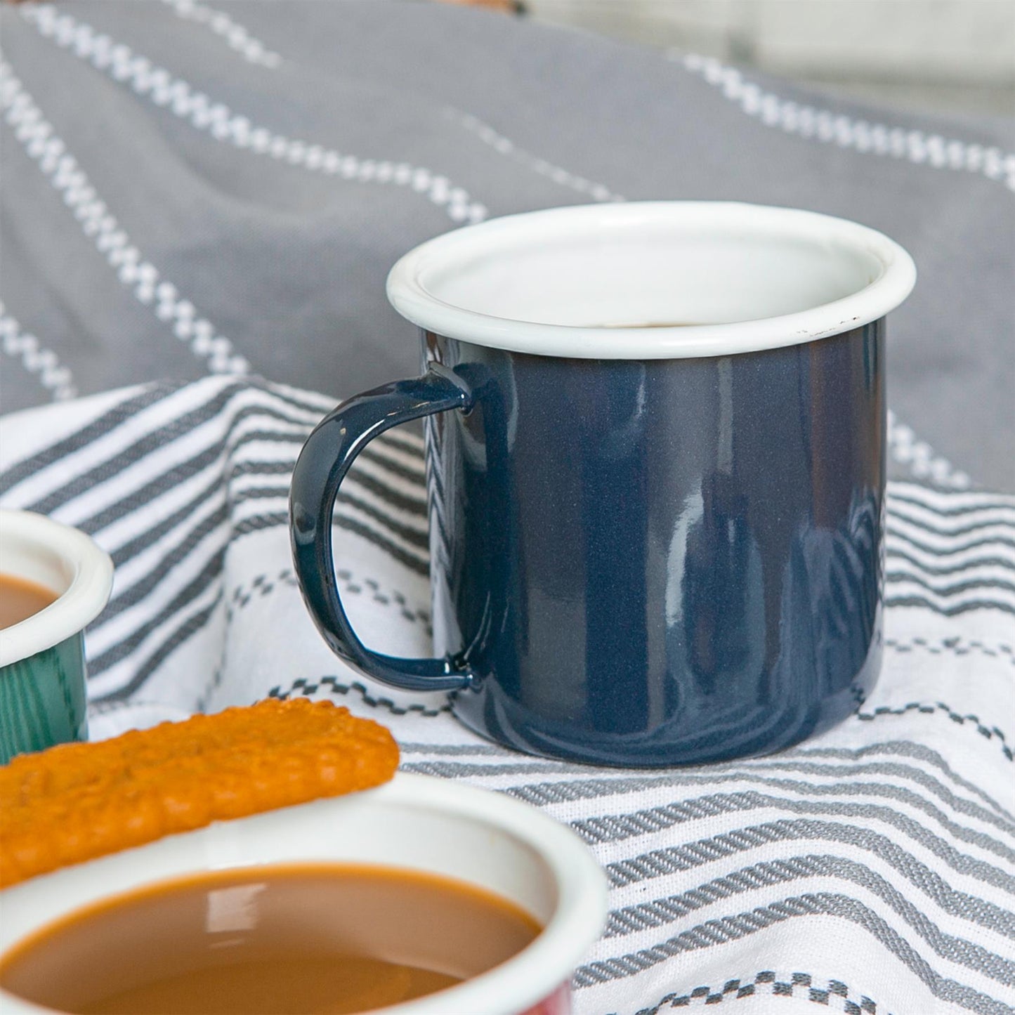 375ml Coloured Enamel Mugs - Pack of Six