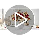 LESING Artificial Silk Rose with Vase Fake Flowers Wedding Flowers Bouquets Arrangement Home Office Party Centerpiece Table Decoration (Red-1)