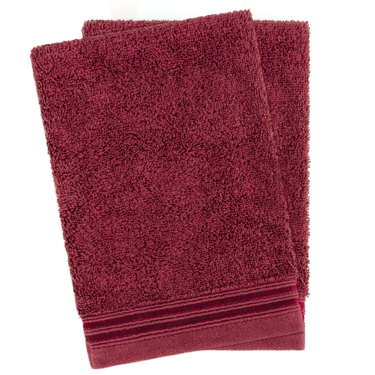 Hammetex Set of 2 Mini Hand Towels 15 x 22 cm, 100% Cotton with Wash Cloth, Terry Cloth, Super Fluffy Soft Quality, Durable, Bordeaux Red