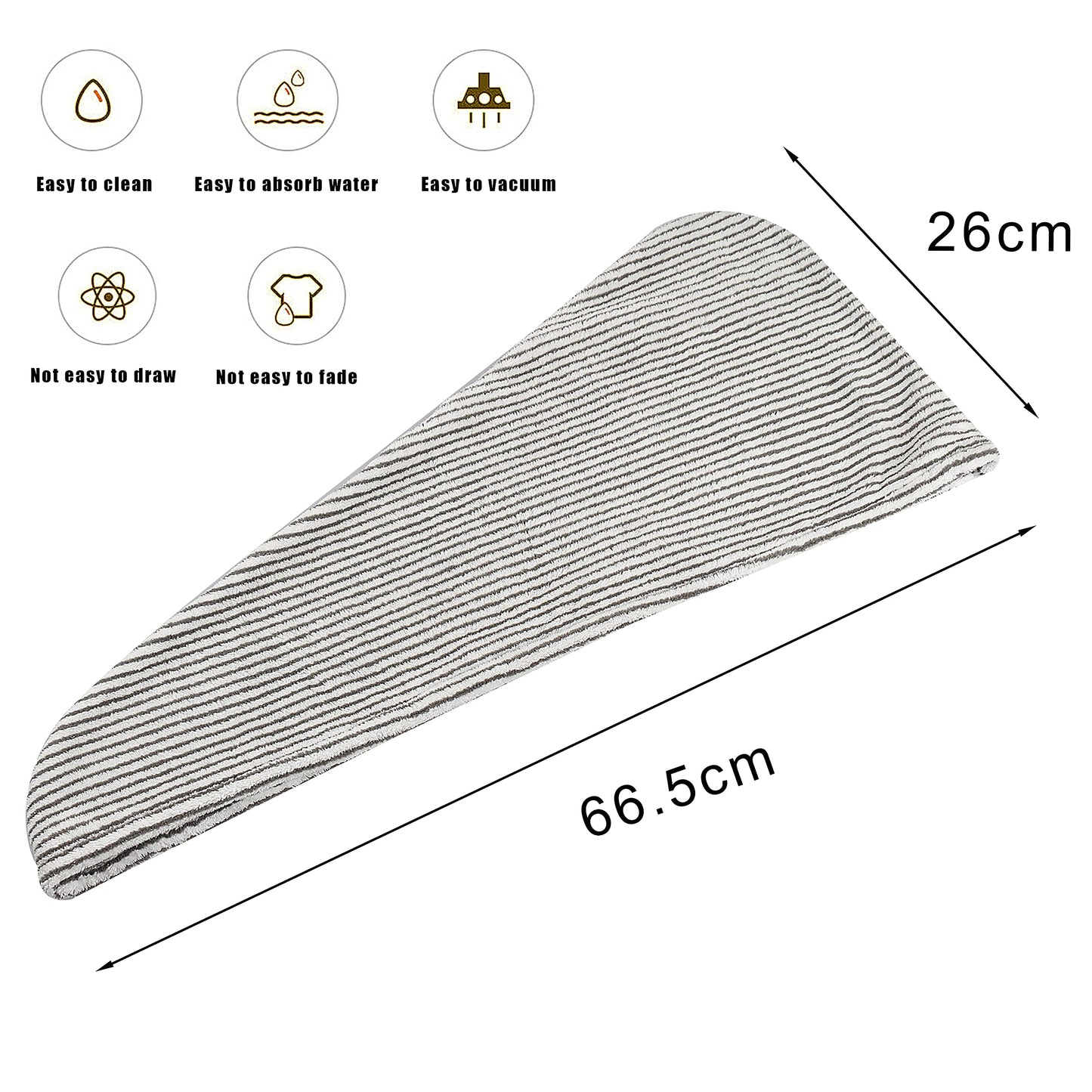 HuaJiao Microfibre Hair Towel Wrap, Hair Turban Drying Towel, Button Stripe