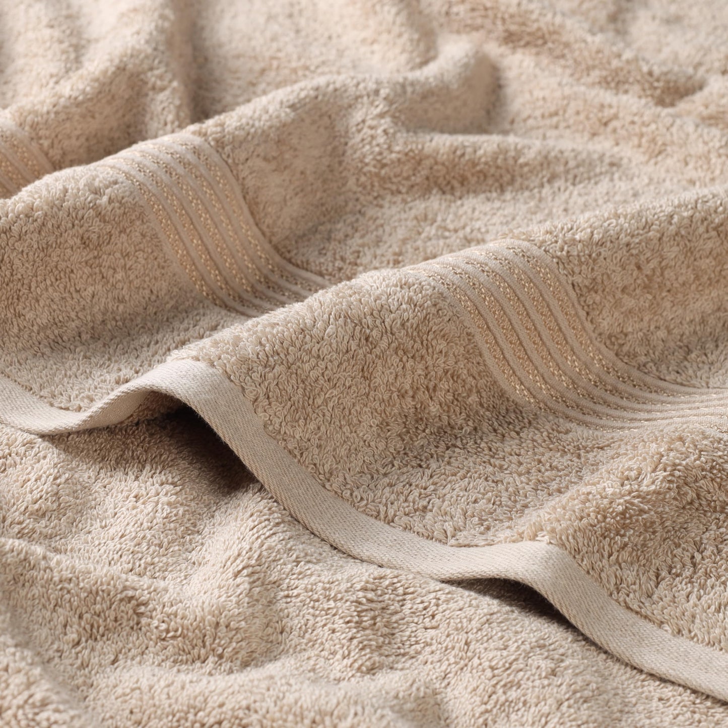 Superior Collection 100% Premium Long-Staple Combed Cotton 3-Piece Towel Set, Taupe