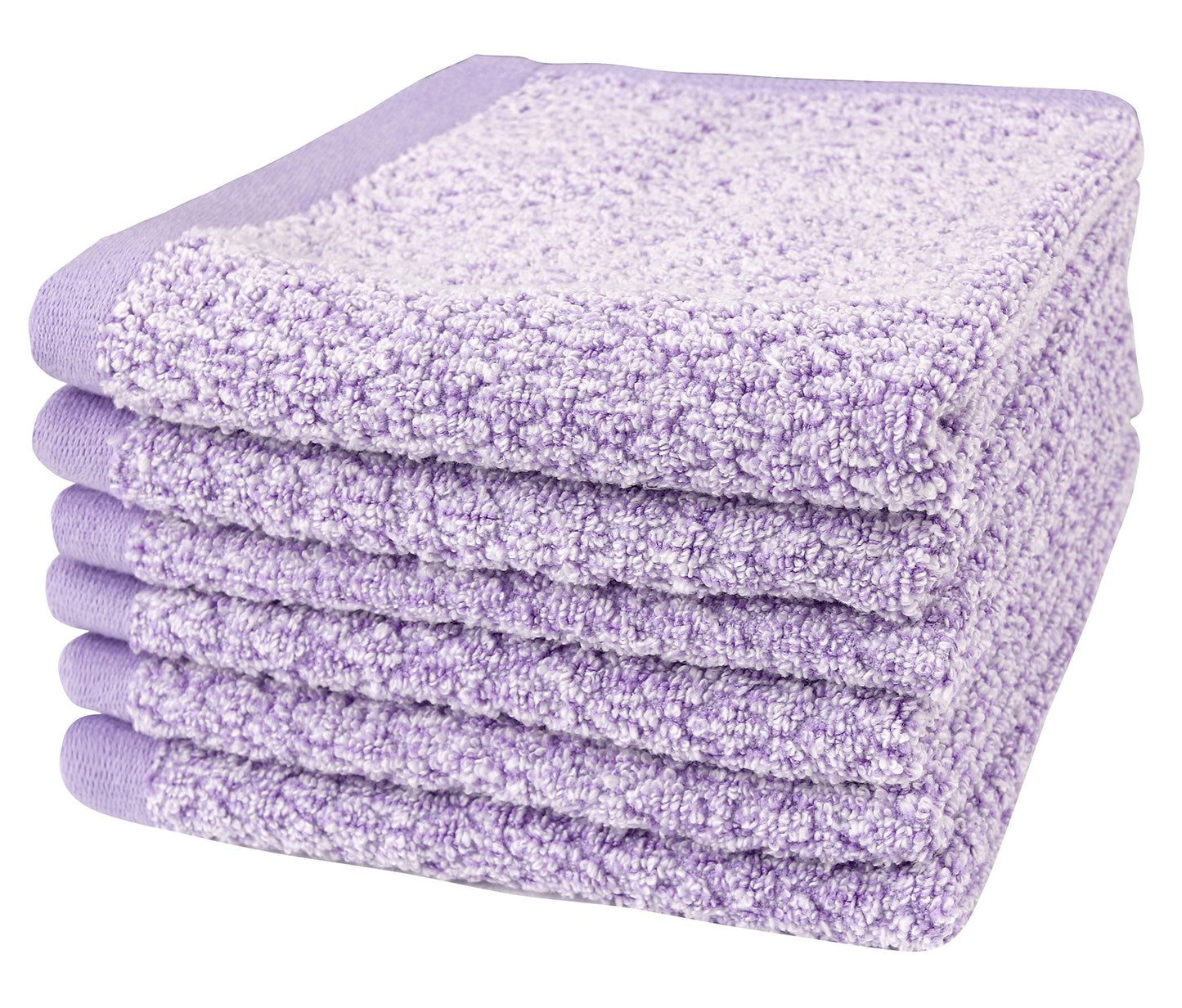 Everplush Diamond Jacquard Washcloth 6 Piece in Lavender