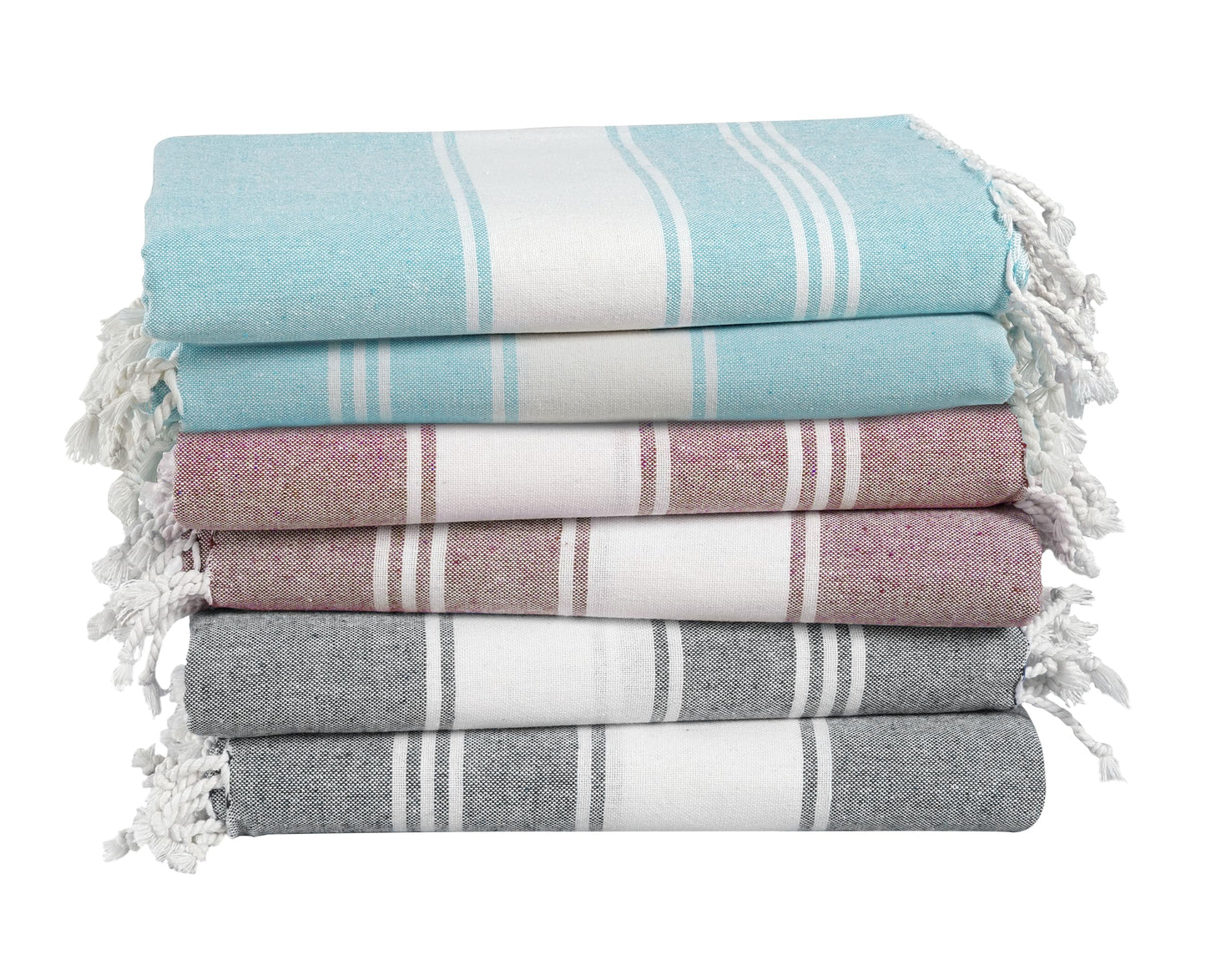 LANE LINEN Pool Towels, Turkish Beach Towels Oversized Set of 6, Pre-Washed, No Shrink, Quick Dry Travel Towel, Beach Towel for Women, Absorbent &