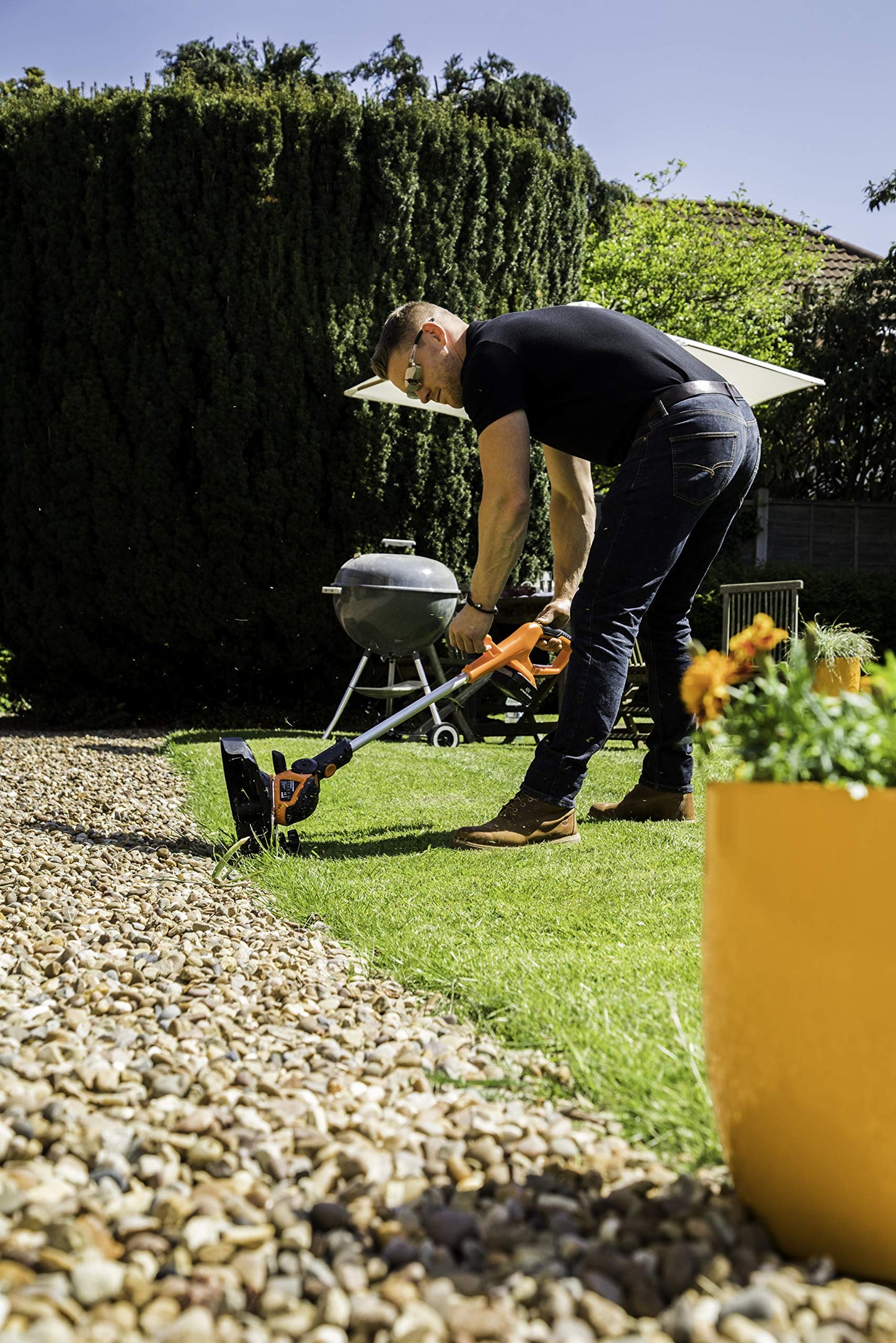 Yard Force LT C25W 20V Cordless Grass Trimmer with 25cm Cutting Width ? Body ONLY, Orange