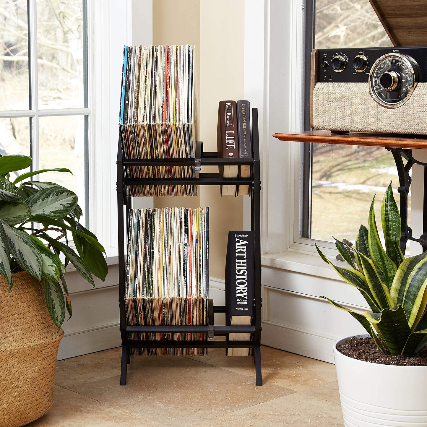 MODERN VINYL Record Holder - Matte Black Metal - 160-200 LP Storage - Simple, Quick Assembly - Vinyl Display, Storage - High-End Design