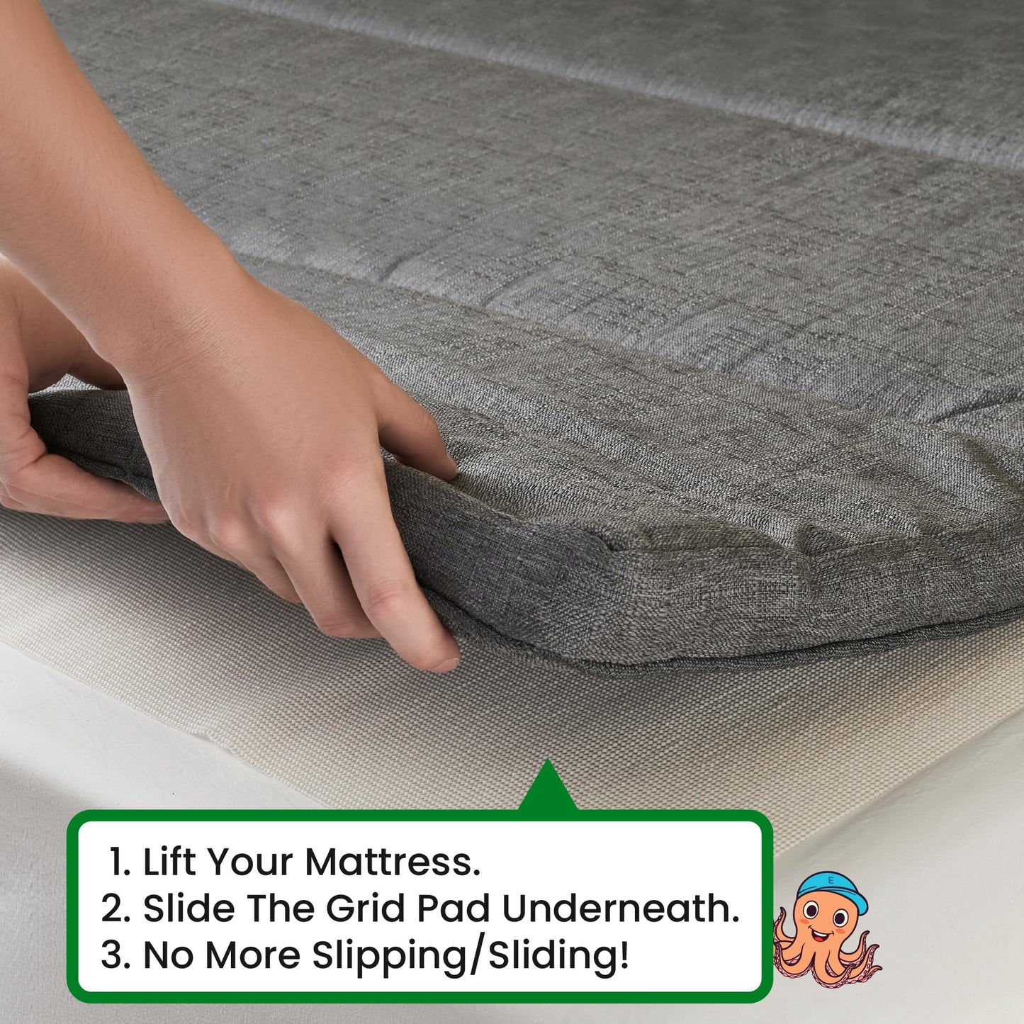 ECOHomes Non Slip Mattress Gripper Pad Stop Mattress, Keep Topper from Sliding - Anti Slip Grip Pads Holder Stop Couch Cushion, Sofa Cushions
