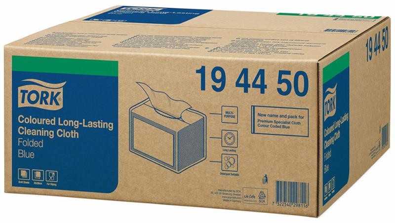 194450 Tork Coloured Long-Lasting Cleaning Cloth Blue