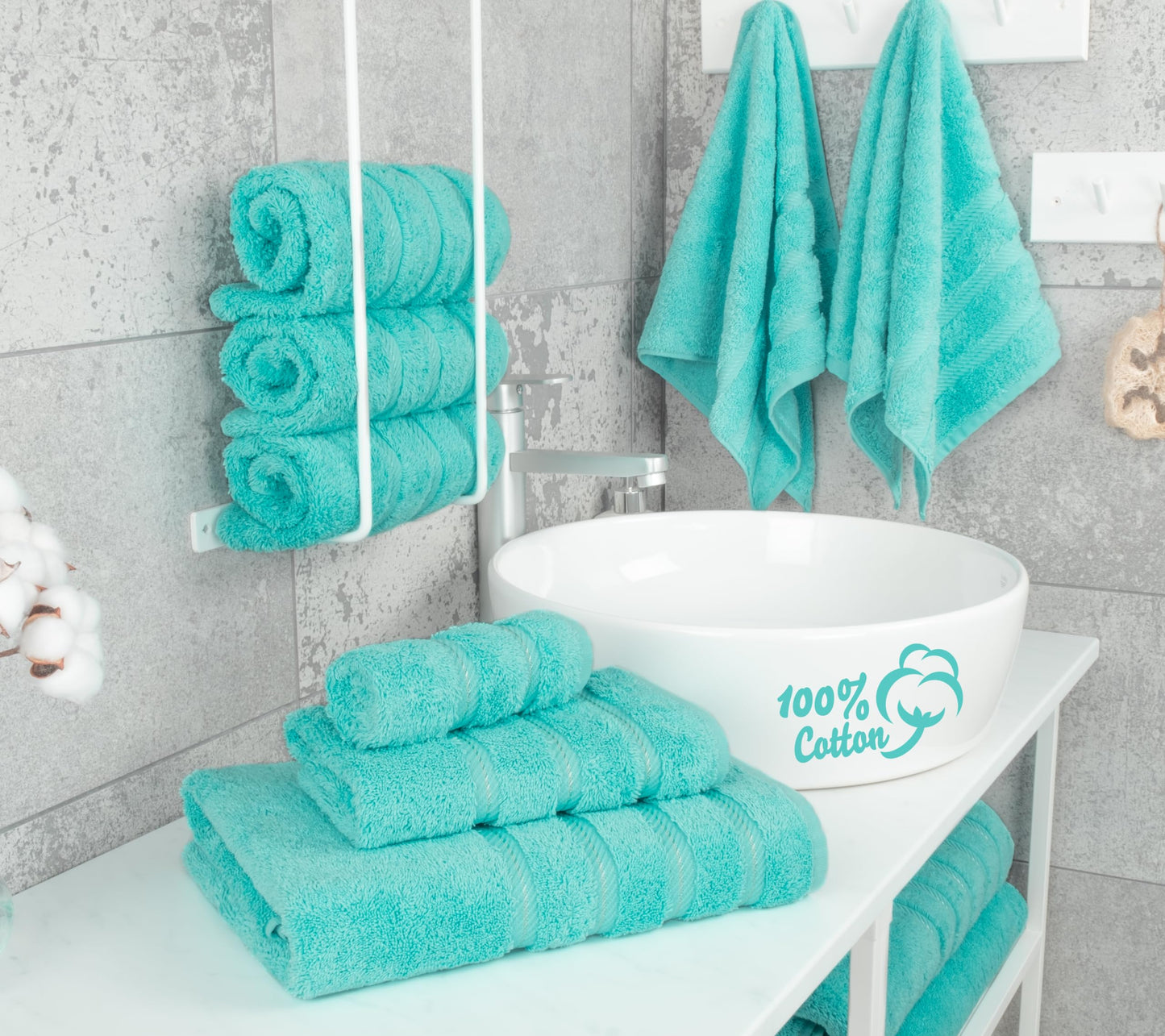American Soft Linen Premium, Luxury Hotel & Spa, 6 Piece Towel Set, Turkish Cotton for Maximum Softness and Absorbency, [Worth $78.95]
