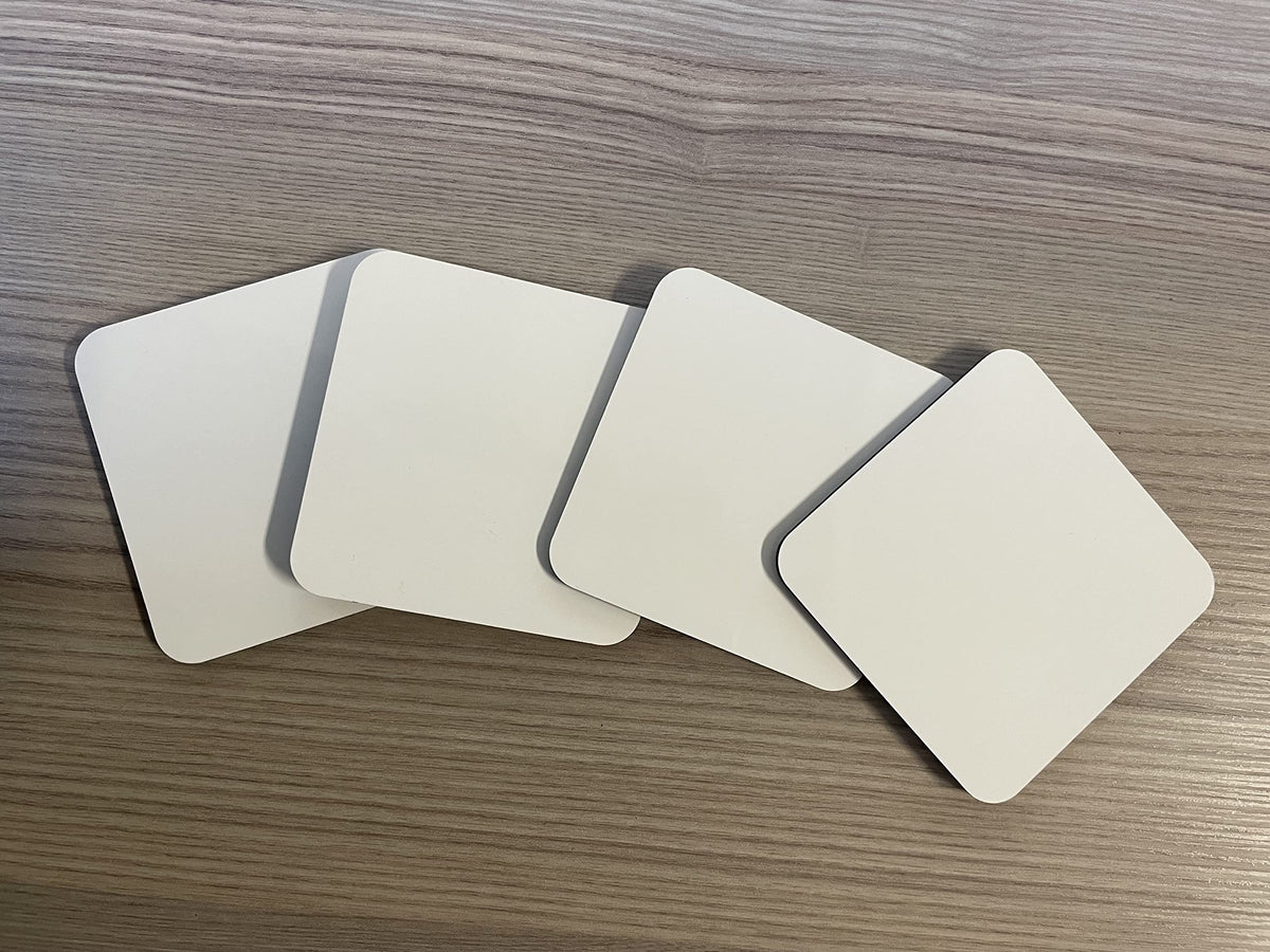 MDF Blank Sublimation Coasters Cork Backed - 9cm x 9cm White Blanks Square (50)