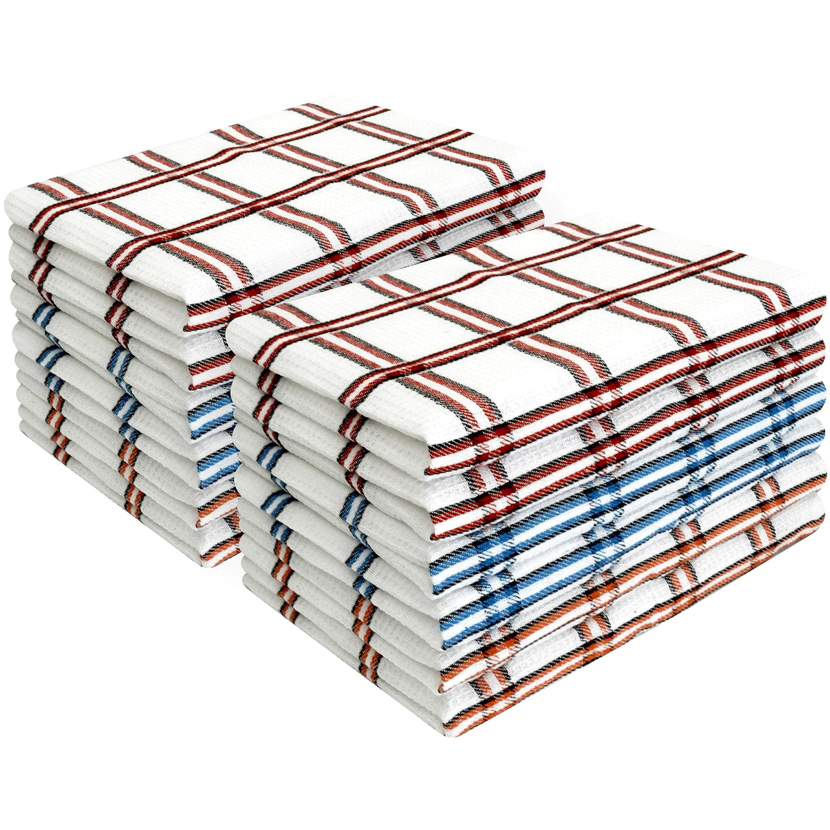Infinity Tea Towels Kitchen | Cotton Kitchen Tea Towel Sets | Super Absorbent Cloth, Quick Dry Cloths | Lint free & Fade Resistant (12, Drill Check