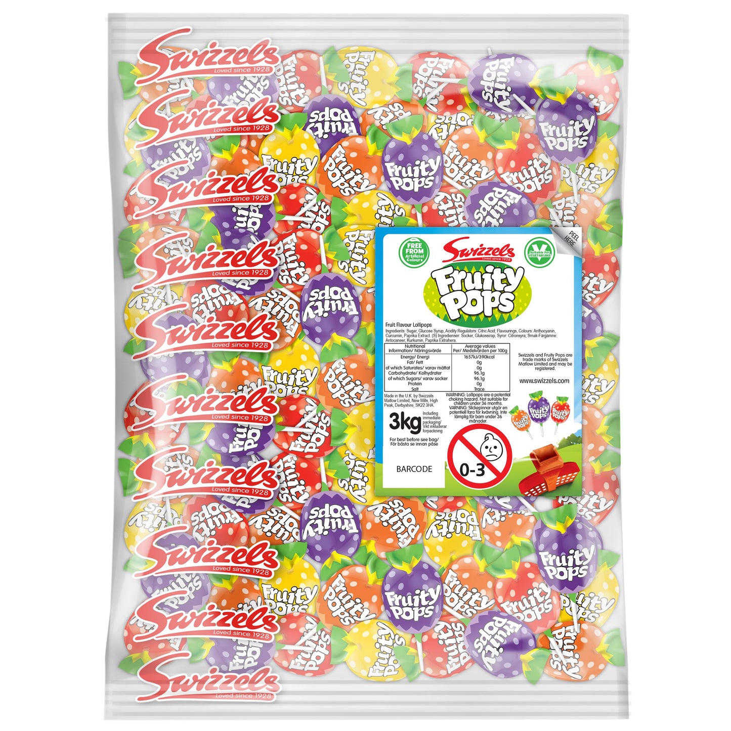 Swizzels Drumstick Original Raspberry & Milk Squashies, 1 Count (Pack of 1)