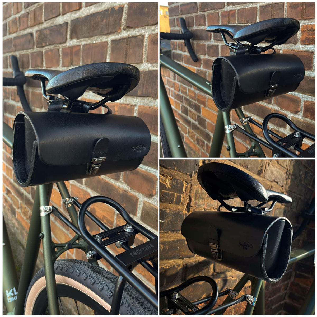 Gusti Bicycle Saddle Bag - Vintage Black Leather Club Armchair Modern Living Room