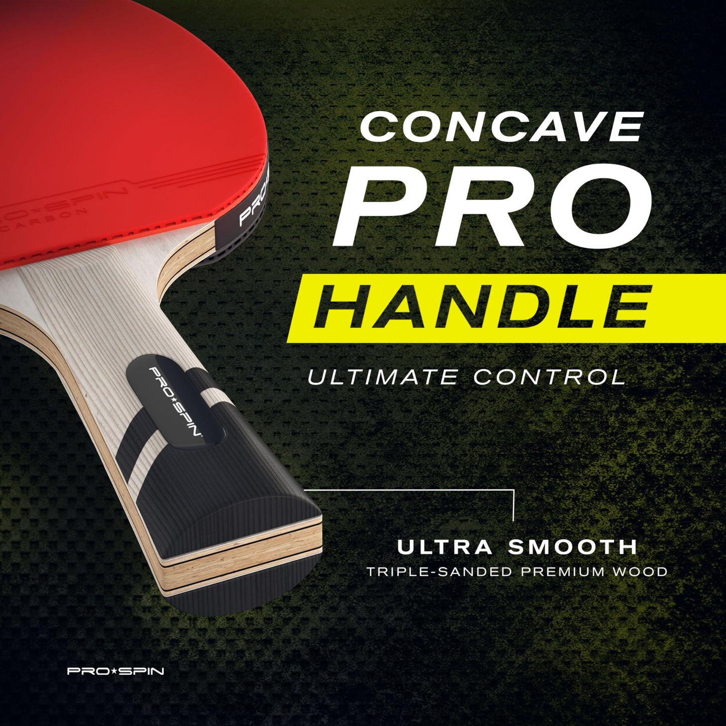 PRO SPIN Table Tennis Bat With Pro Carbon Fibre Technology for Increased Control, Spin & Power | Performance-Level Ping Pong Bat | With Premium Rubber