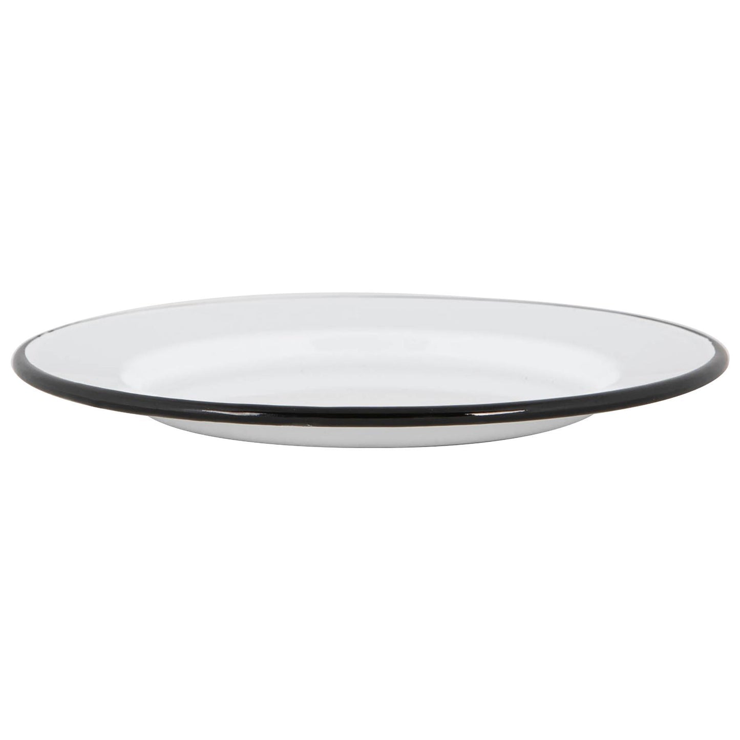25.5cm White Enamel Dinner Plates - Pack of Six