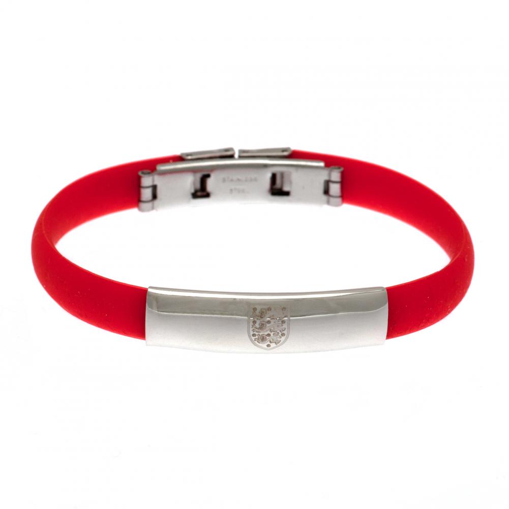 England FA Silicone Bracelet in Vibrant Red With Engraved Crest and Secure Clasp