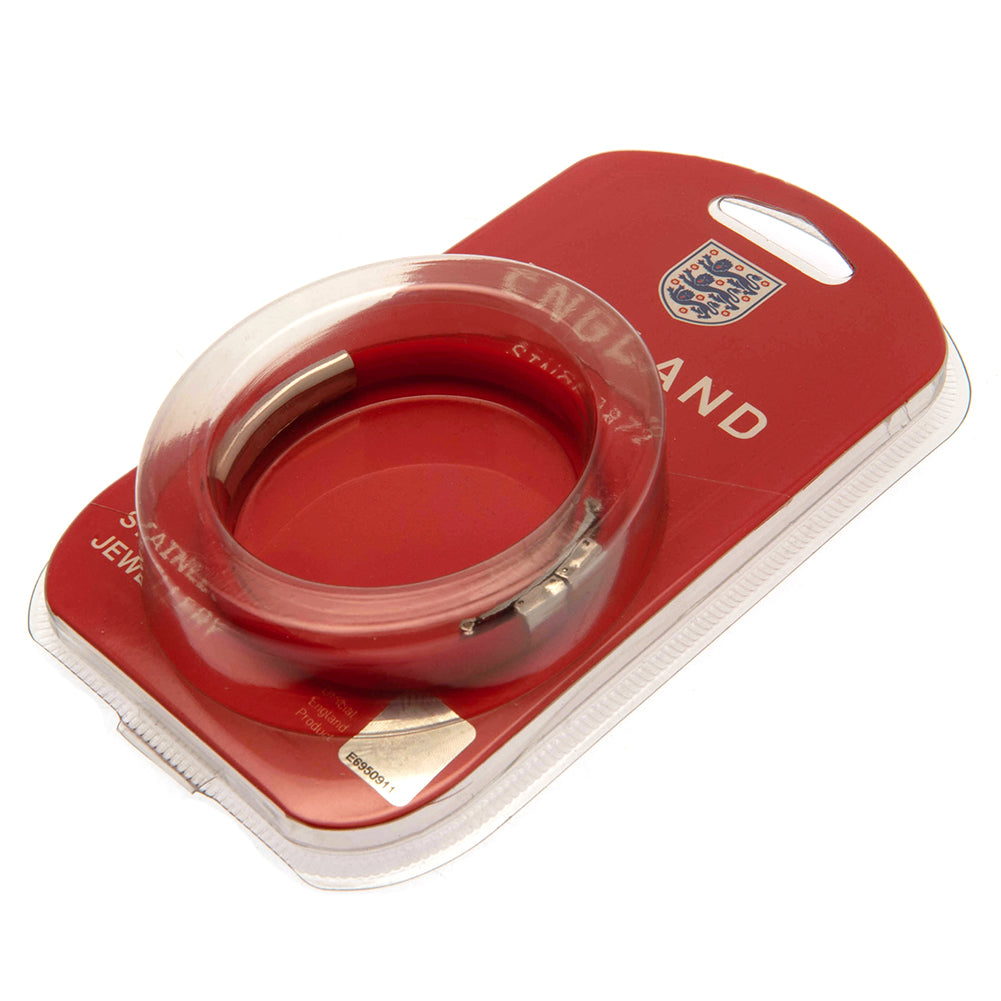 England FA Silicone Bracelet in Vibrant Red With Engraved Crest and Secure Clasp