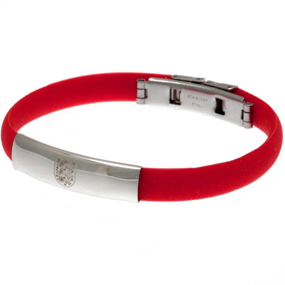 England FA Silicone Bracelet in Vibrant Red With Engraved Crest and Secure Clasp