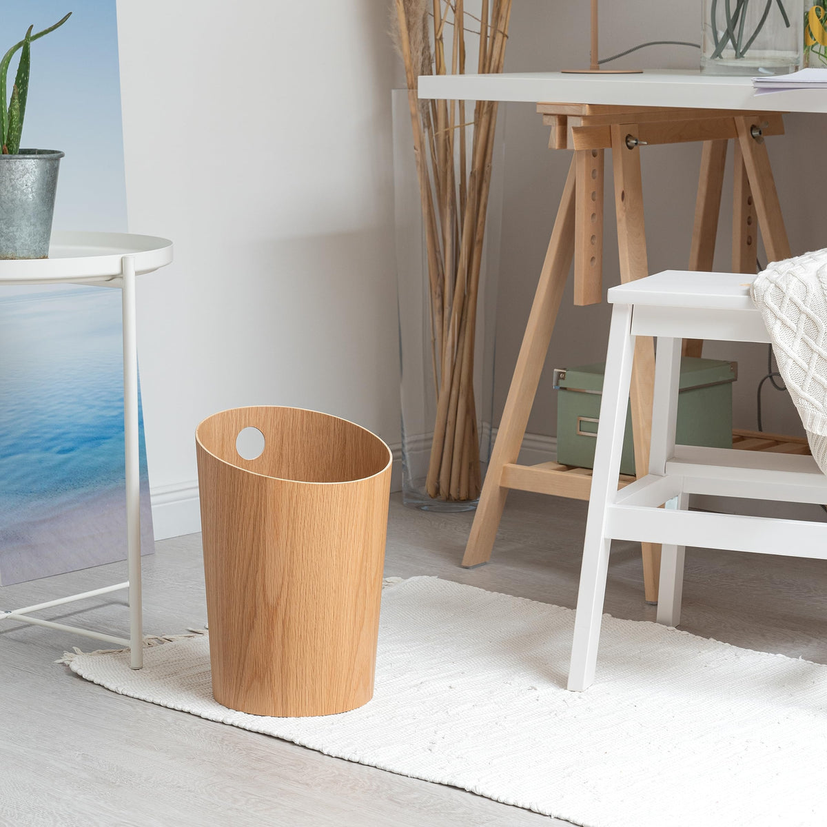 Kazai. Design Paper Bin 'Bennet' | Unique Waste Paper Basket for Office, Bedroom, Children's Room, and More | Office Bin Made of Real Wood Veneer |