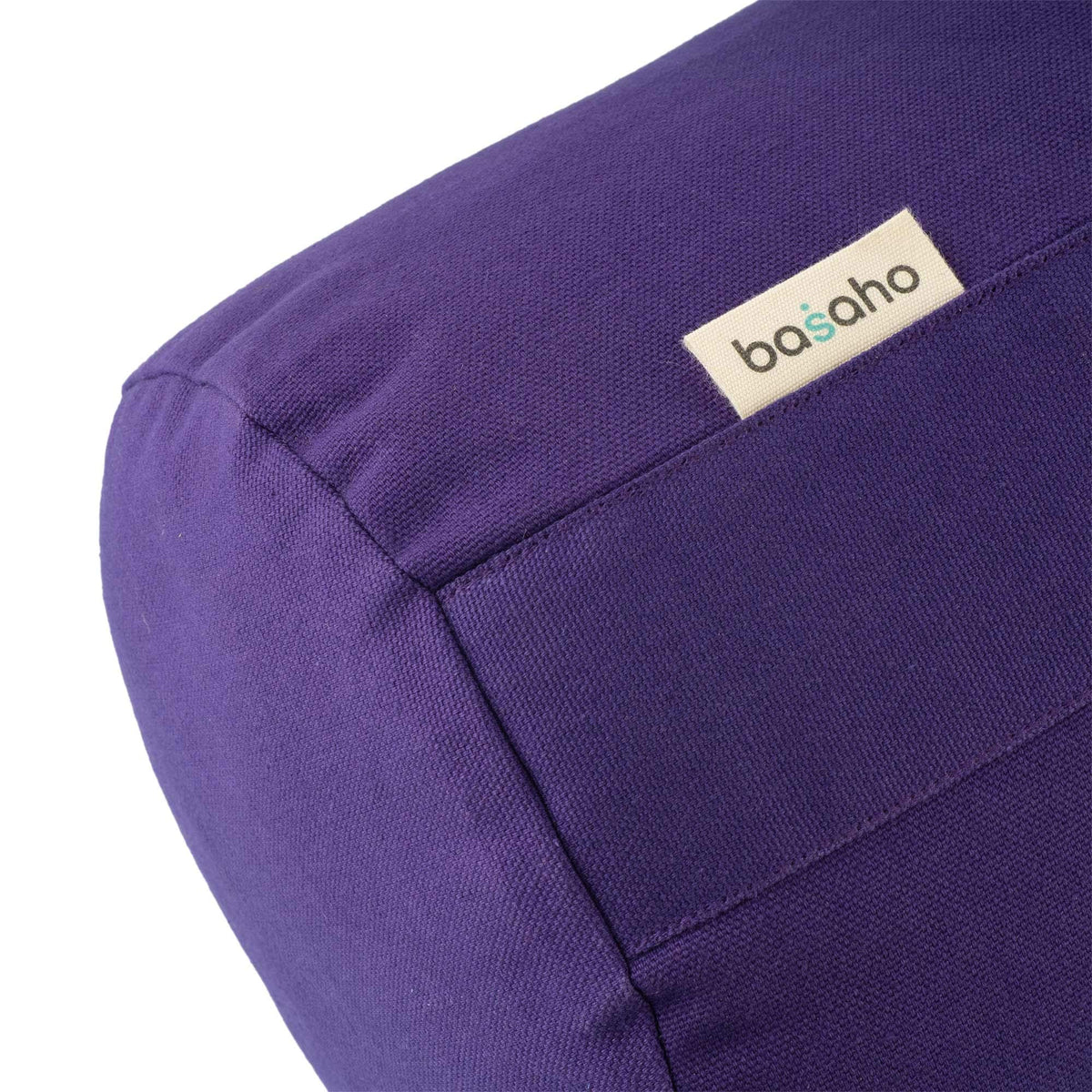 basaho Yoga Bolster | Organic Cotton | Buckwheat Hulls | Removable Washable Cover (Dusty Blue)