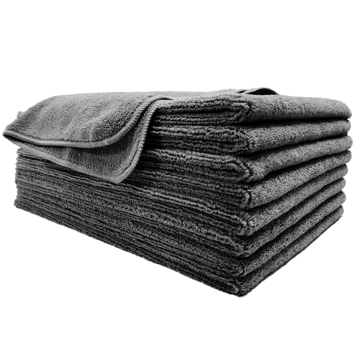 POLYTE Professional Quick Dry Lint Free Microfibre Hair Drying Salon Towel, 8 Pack (40x73 cm, Dark Grey)