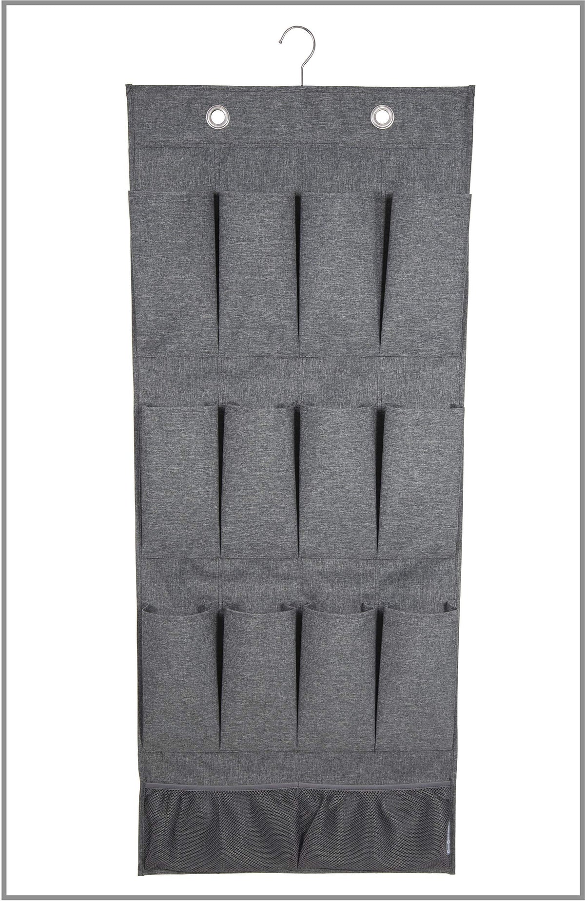 Bigso Box of Sweden Hanging Storage Organiser with 12 Storage Compartments - Hanging Storage for Wardrobe with Hook and Metal Eyelet Fastening