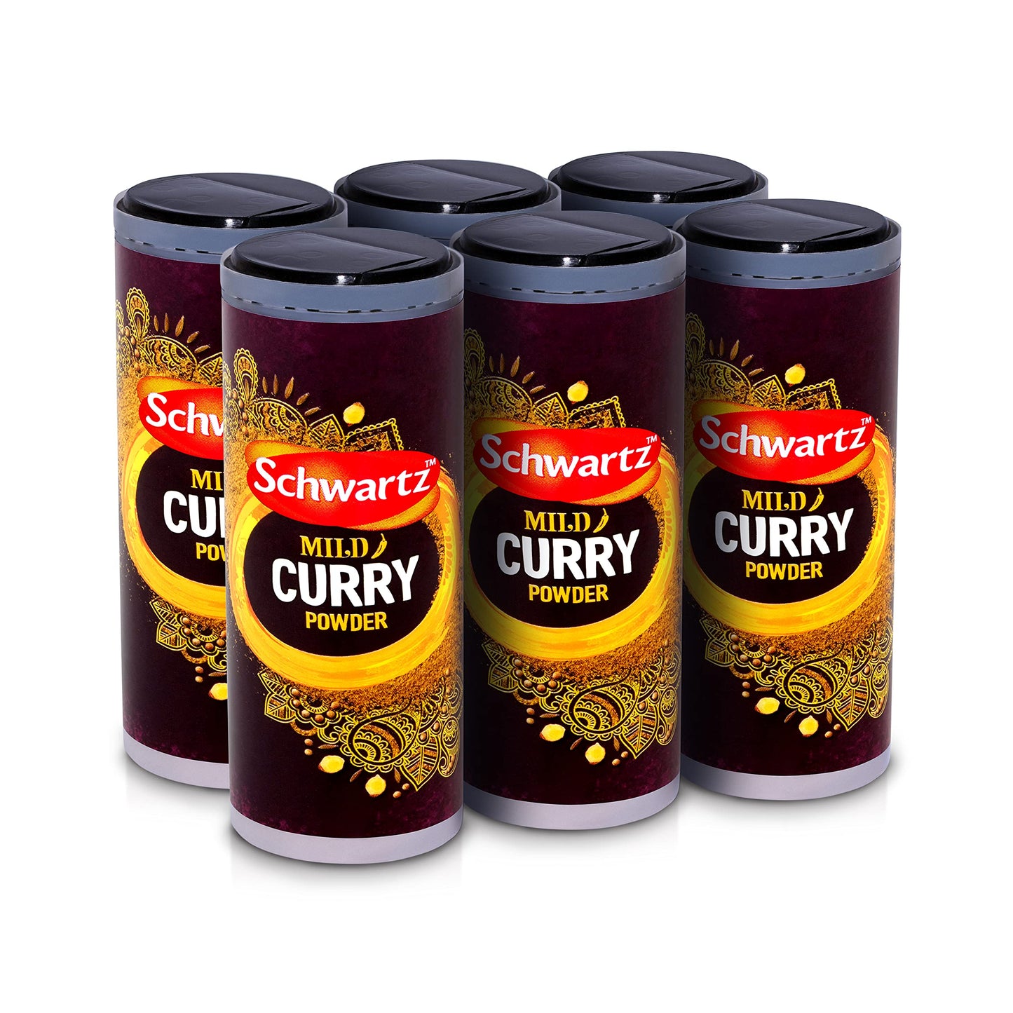 Schwartz Mild Curry Powder Drum 85 G | Pack of 6 | Fragrant Blend with Cumin, Turmeric & Cinnamon | Excellent Base for All Curries