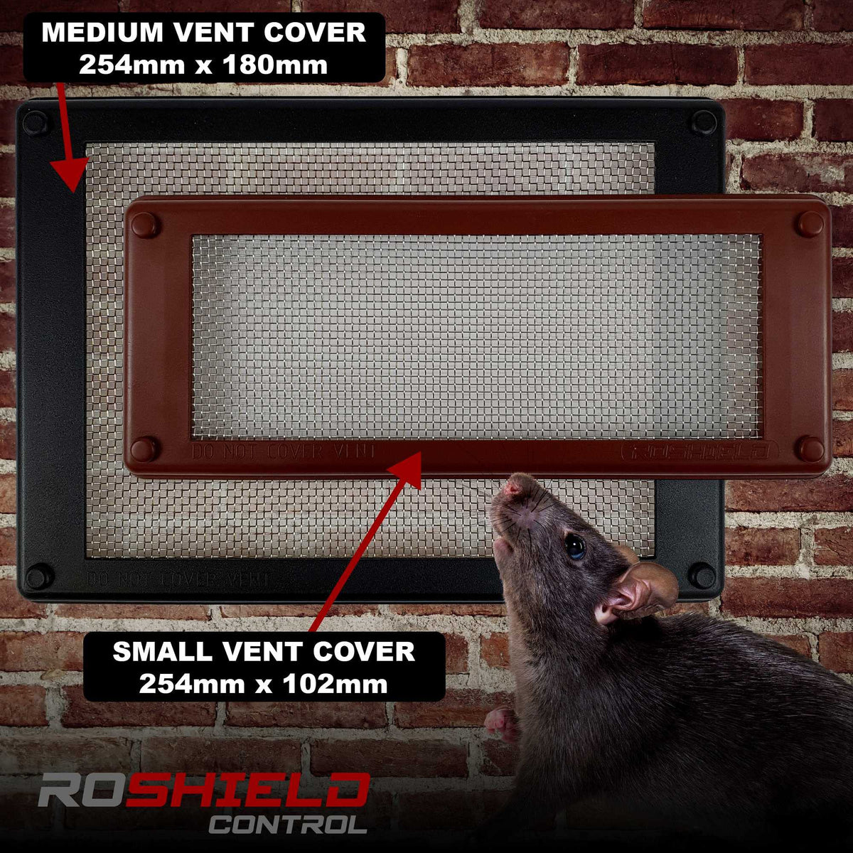 Roshield Pest Proofing Air Brick Mesh Vent Cover | Mouse Insect Rodent Control Prevention x 10 (Brown, Standard)