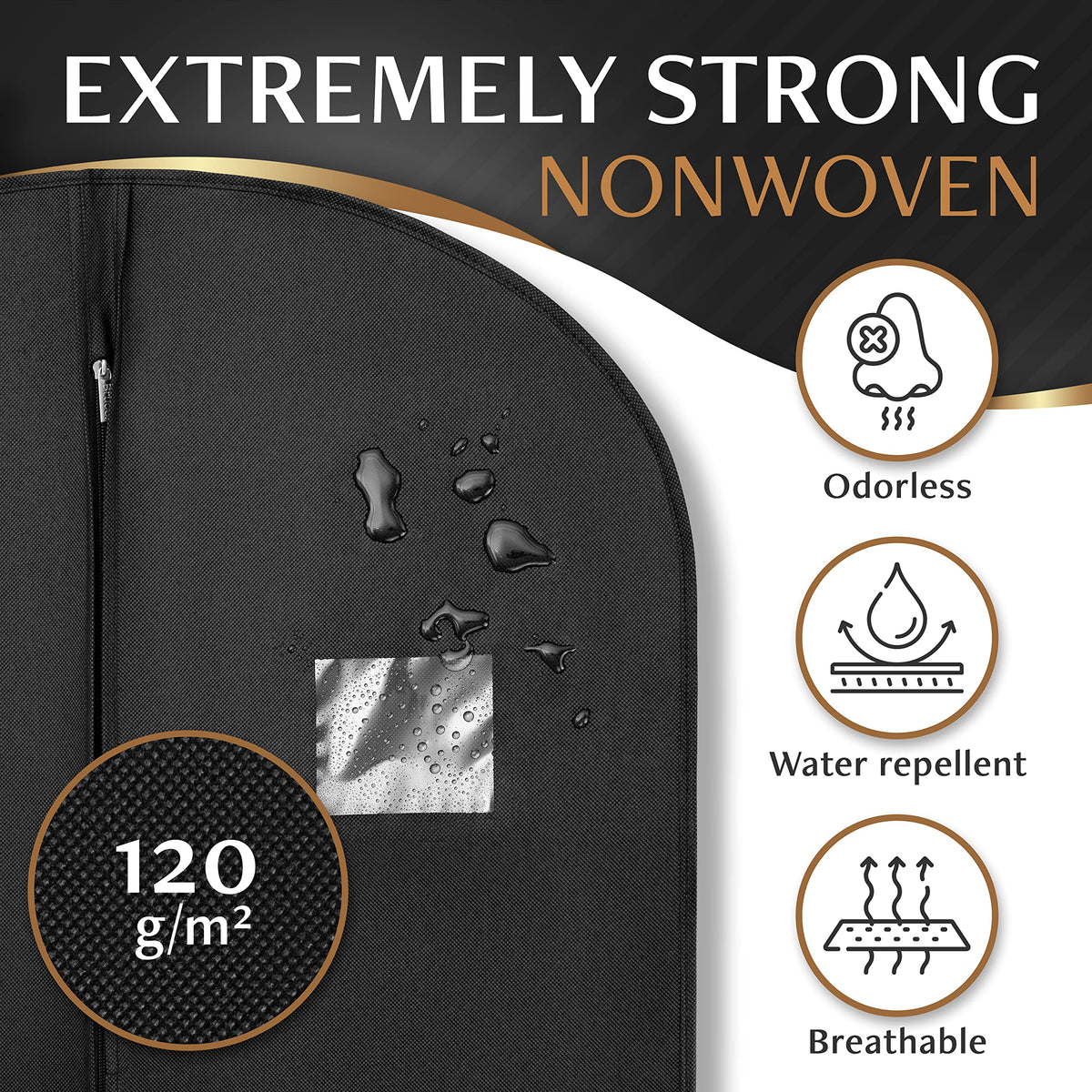 Bruce.® 6x Garment Bags 3x100 & 3x120 cm – Black