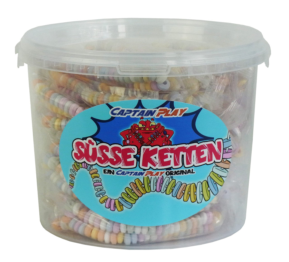 CAPTAIN PLAY Party Bucket with 50 Candy Necklaces Individually Wrapped