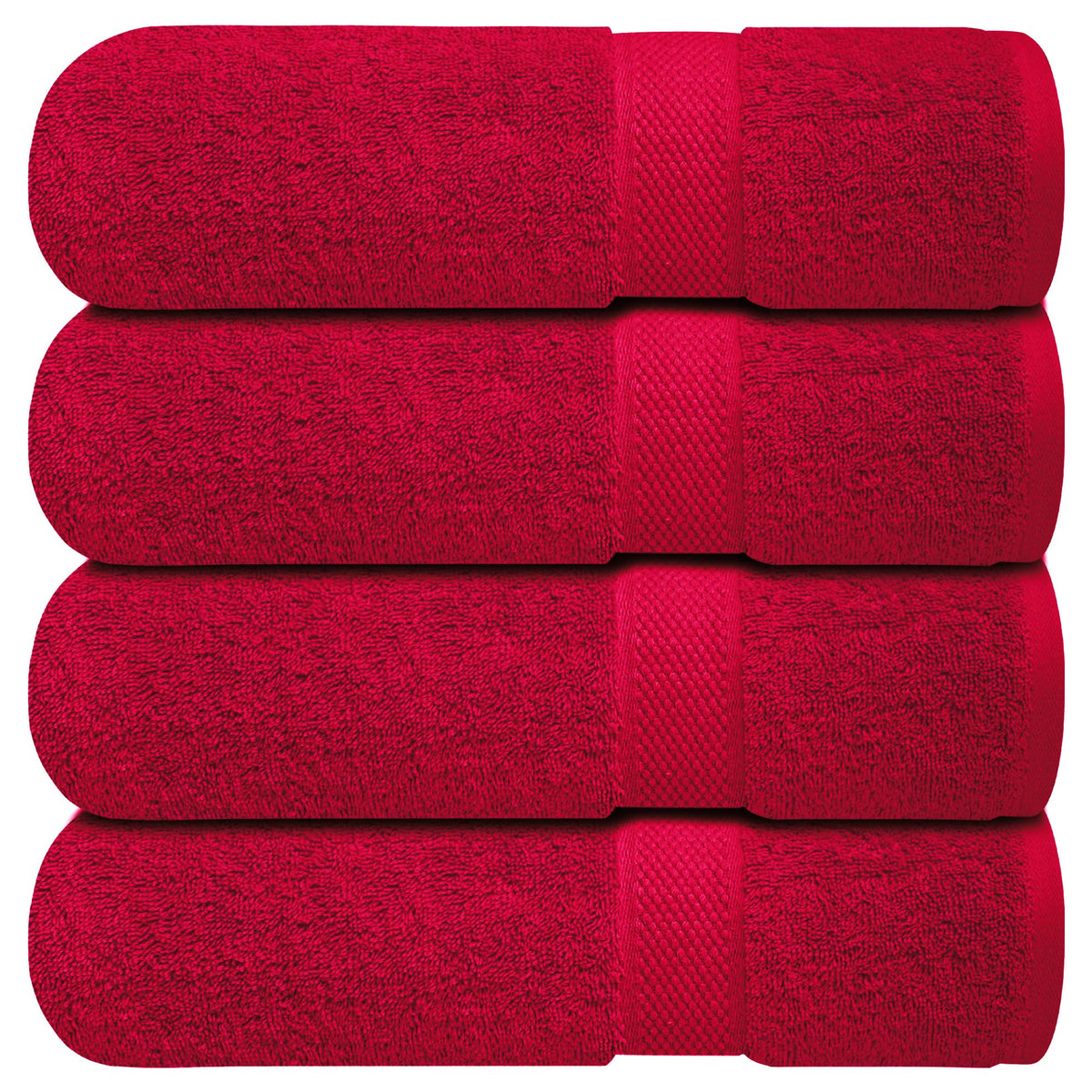 Infinitee Xclusives Bath Towels Set of 4 (70x140 cm) - 100% Cotton, Super Absorbent, Quick-Dry Towels for Bathroom, Spa, Gym & Hotel |Burgundy|