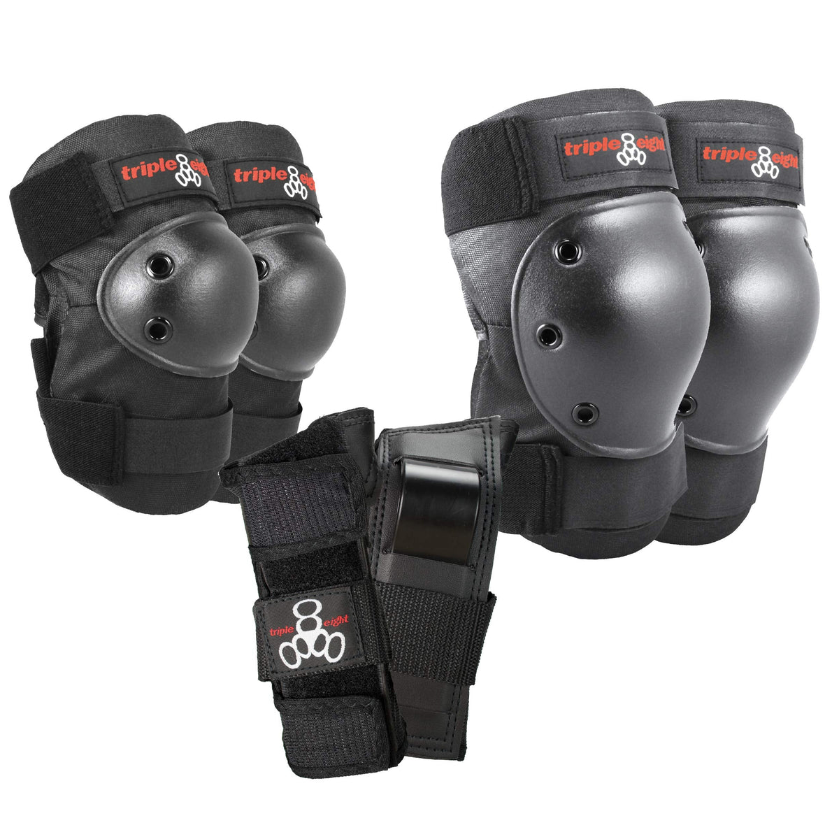 Triple 8 337501-000-1SM Saver Series Pad Set (3-Piece, Small),Black