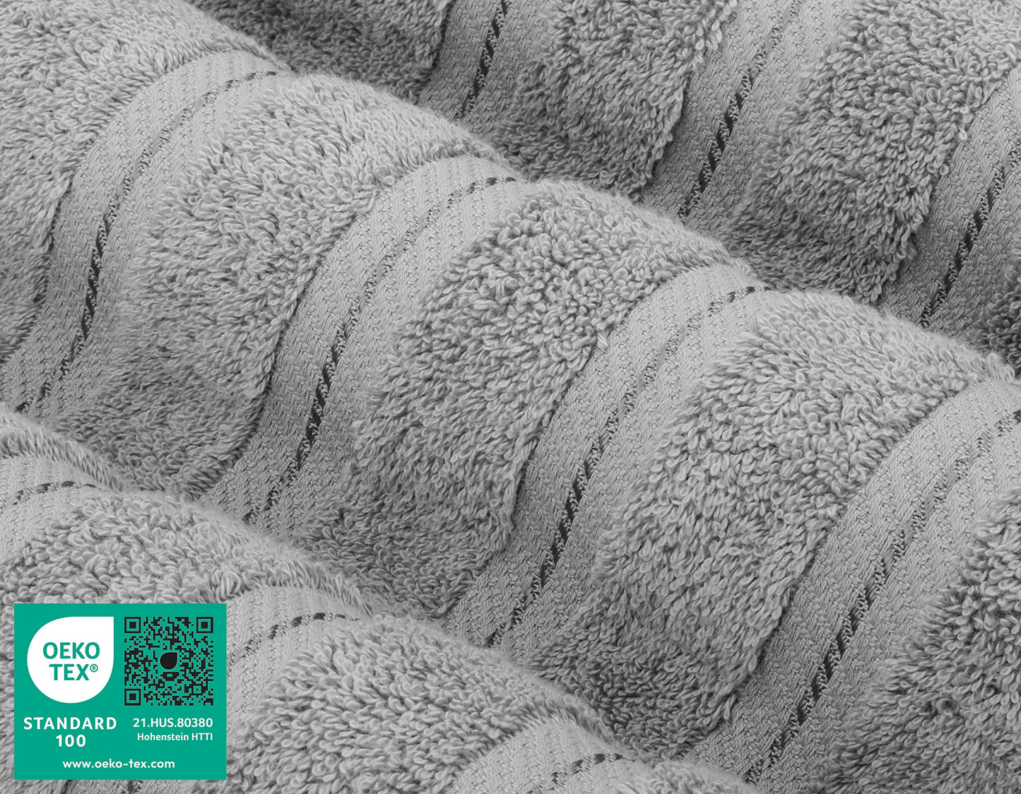 American Soft Linen Luxury 6 Piece Towel Set, 2 Bath Towels 2 Hand Towels 2 Washcloths, 100% Turkish Cotton Towels for Bathroom, Light Grey Towel Sets