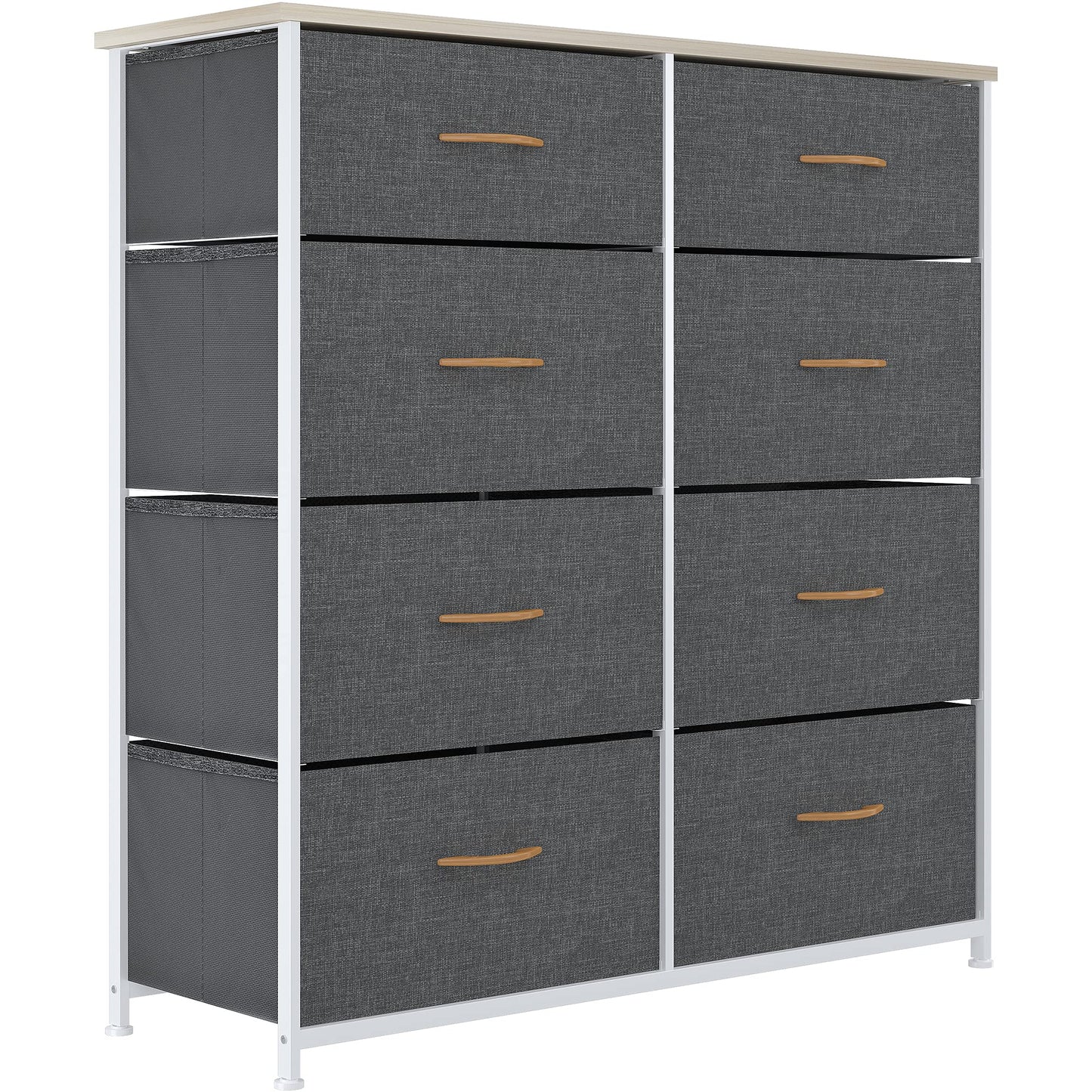YITAHOME Chest of Drawers, Cationic Fabric 8-Drawer Storage Organizer Unit for Bedroom Living Room Closet, Sturdy Steel Frame, Easy Pull Fabric Bins &