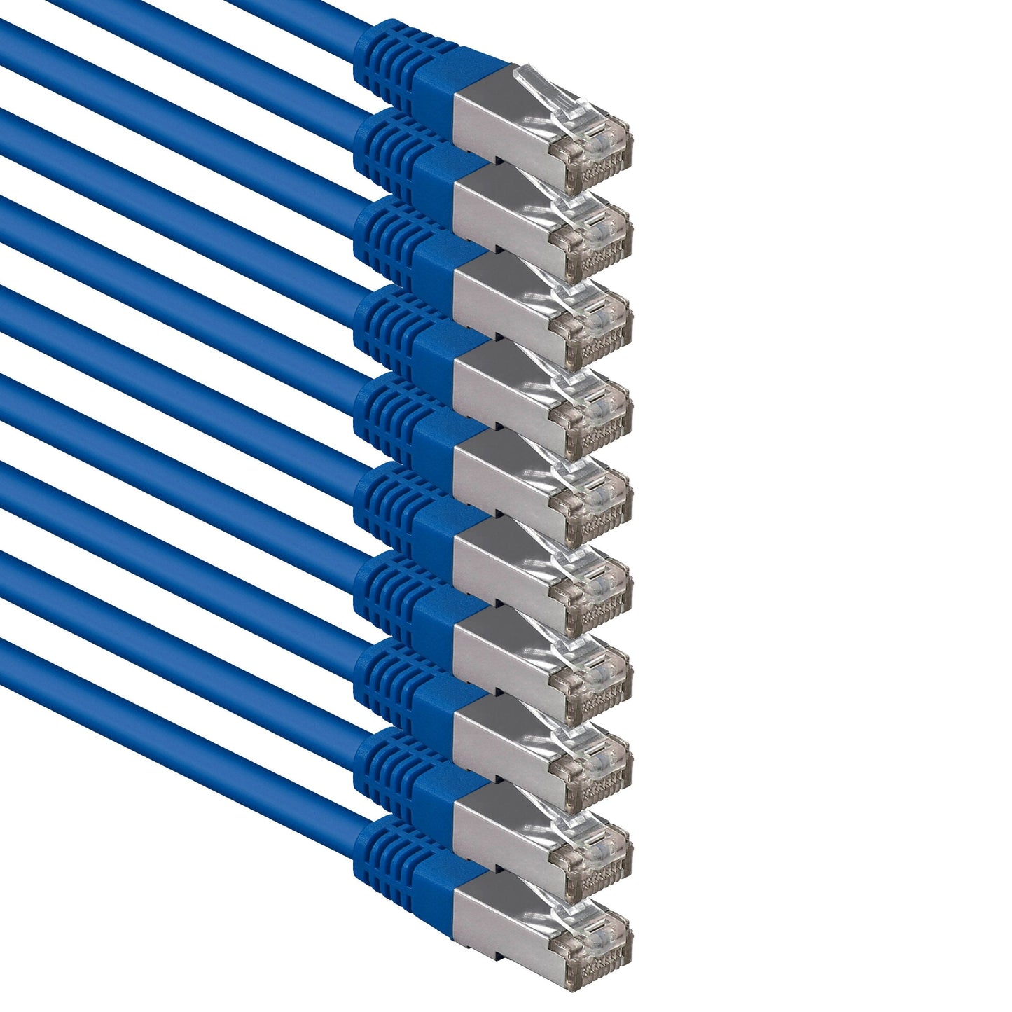 1aTTack.de 1 m blue - pack of 10 Cat.6 patch cable network cable CAT6 S-FTP Gigabit Lan PIMF CAT 6 copper CU halogen-free Internet DSL game console