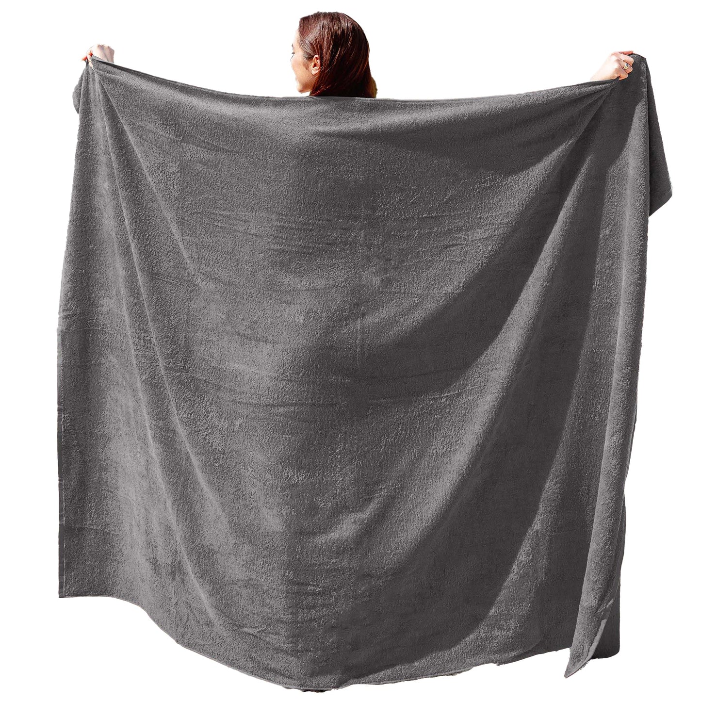 ADAMO Beach Towel XXL I Bath Towel Large I Sauna Towel I Grey, 100% Cotton, 155 x 220 cm